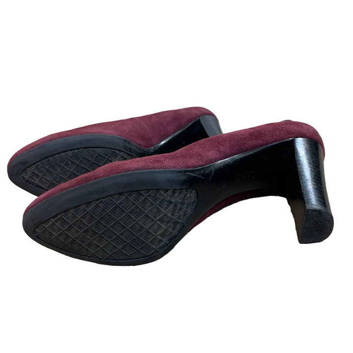 Calvin Klein US 8 Burgundy Red Wine Faux Suede High Heel Pumps Shoes