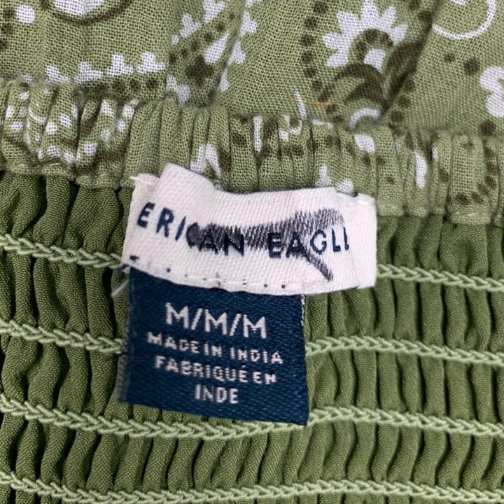 New American Eagle Womens Medium Front Button Up Bandana Paisley Dress