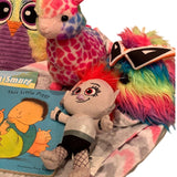 Queen Barb Troll Rainbow Llama Stuffed Owl Fuzzy Childs Book Plush Toy Lot