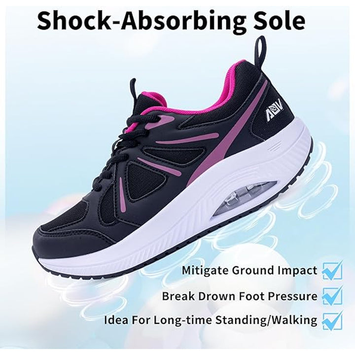 AOV Womens Size 10 Pink Black Mesh Arch Support Orthotic Plantar Fasciitis Shoes