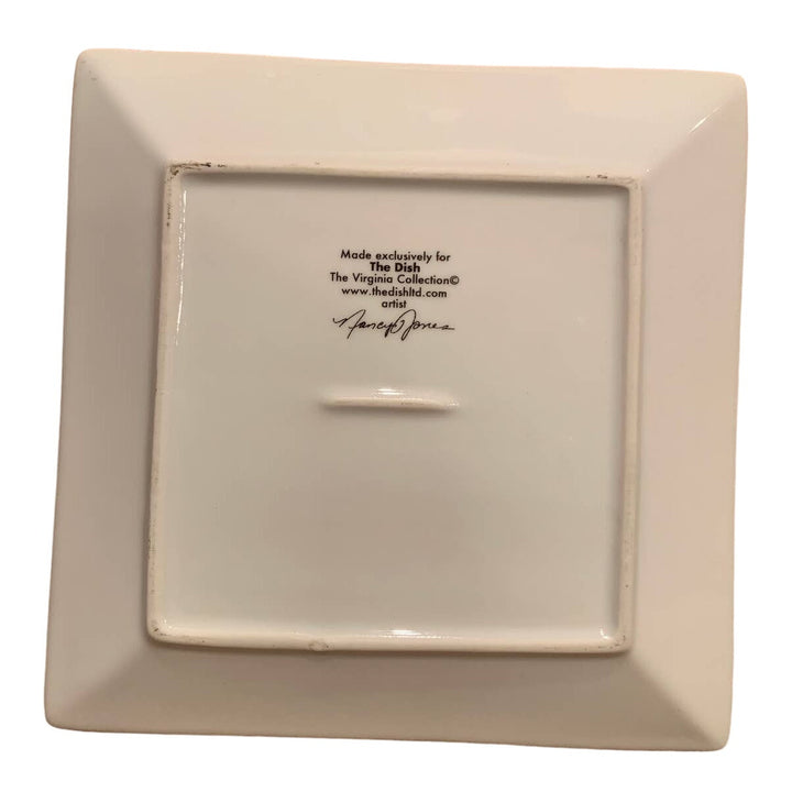 Vintage Dish Collection Nancy Jones State of Virginia Small Square Ceramic Plate