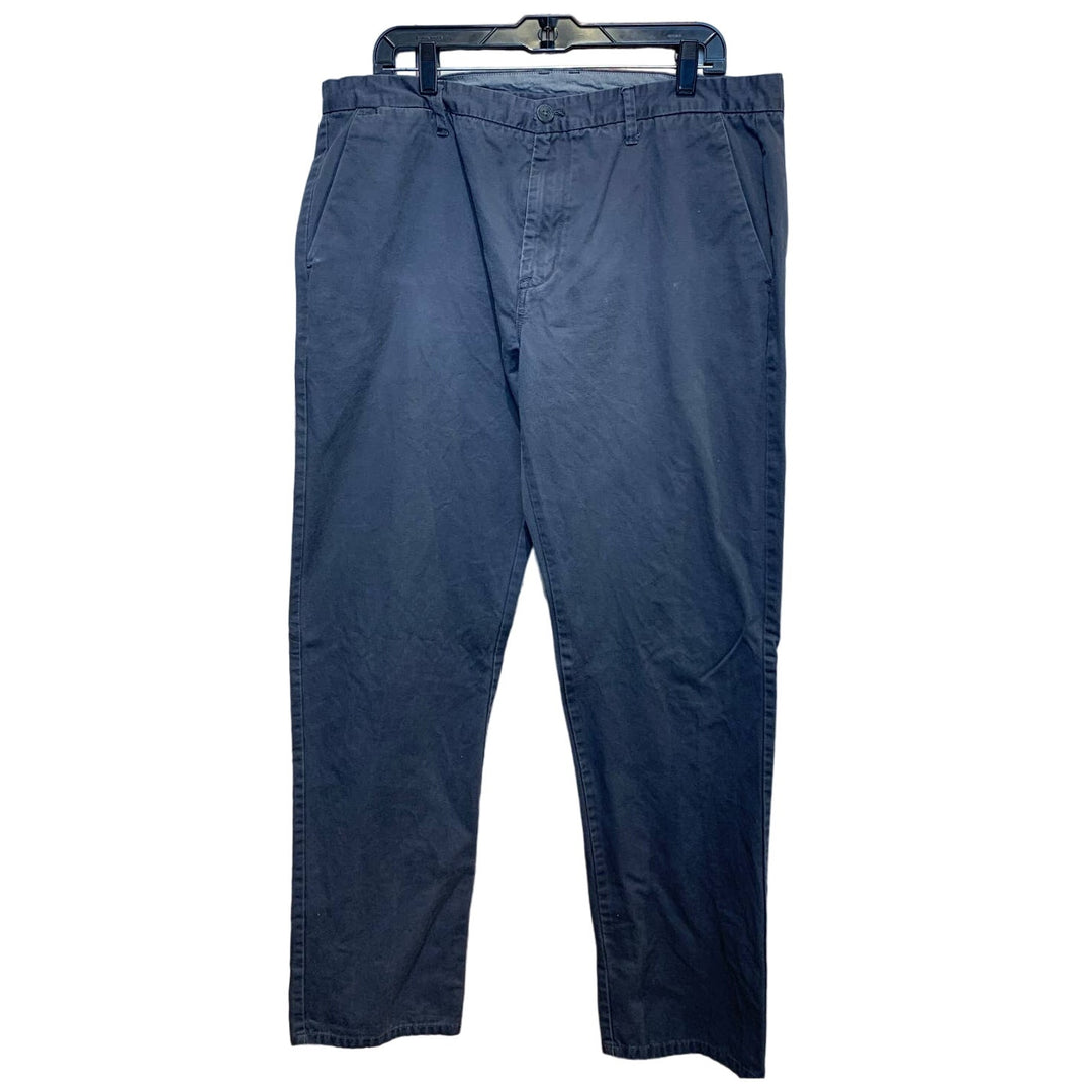 Calvin Klein Mens 38 X 34 100% Cotton Slate Gray Flat Front Casual Chino Pants