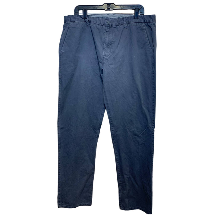 Calvin Klein Mens 38 X 34 100% Cotton Slate Gray Flat Front Casual Chino Pants