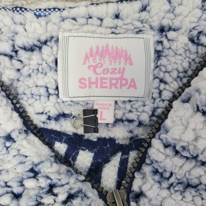 Cozy Sherpa Womens Large 100% Polyester Quarter Zip Long Sleeve Sherpa Jacket