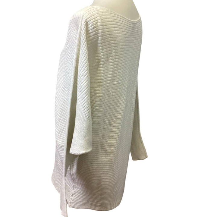 Nordstrom Large Long Sleeve Ribbed Crew Neck Organic Cotton Ecovero Sweater Top