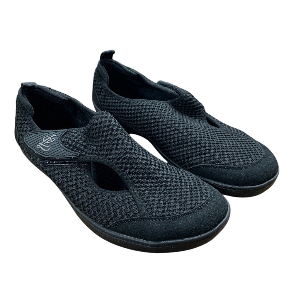 LeIsfIt Womens 10.5 Black Mesh Wide Diabetic Adjustable Barefoot Walking Shoes