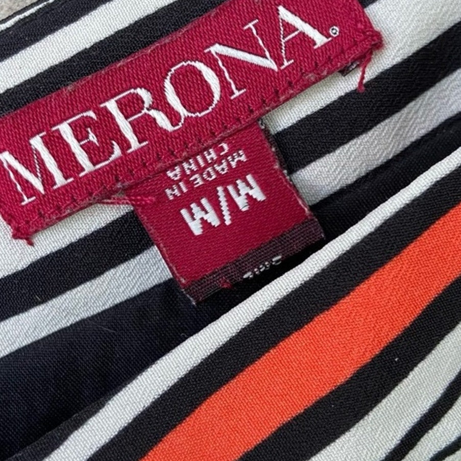 New Merona Womens Medium Striped Drawstring Waist Sleeveless Lined Dress