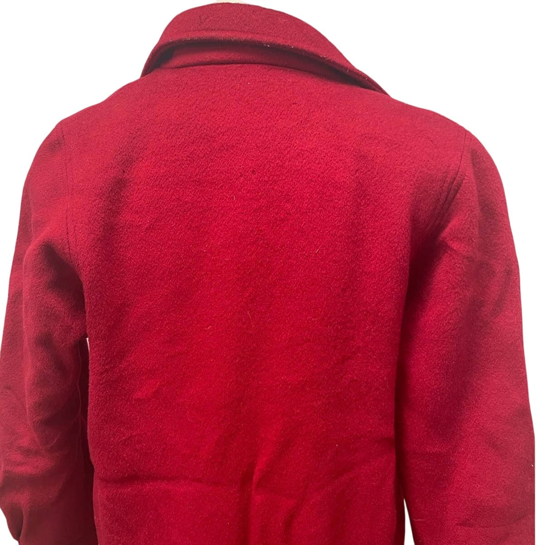 Clifford Michael Womens Size 14 Wool Blend Long Double Breasted Pea Coat Flaws