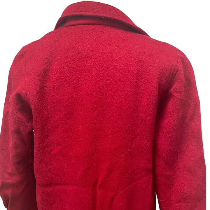 Clifford Michael Womens Size 14 Wool Blend Long Double Breasted Pea Coat Flaws