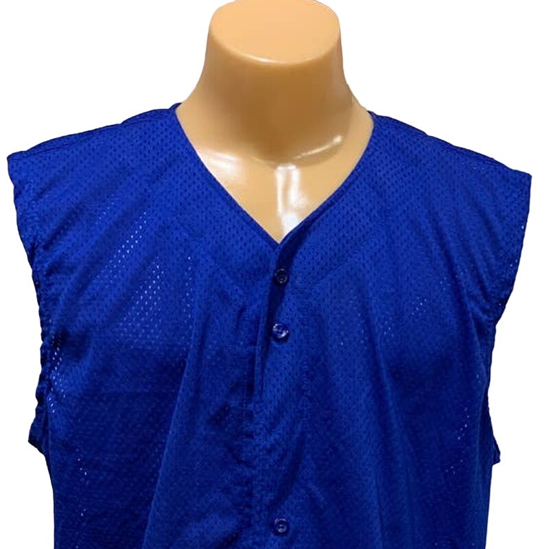 New Tag Team Uniform Adult Large Blue Lightweight Mesh Button Down Baseball Vest