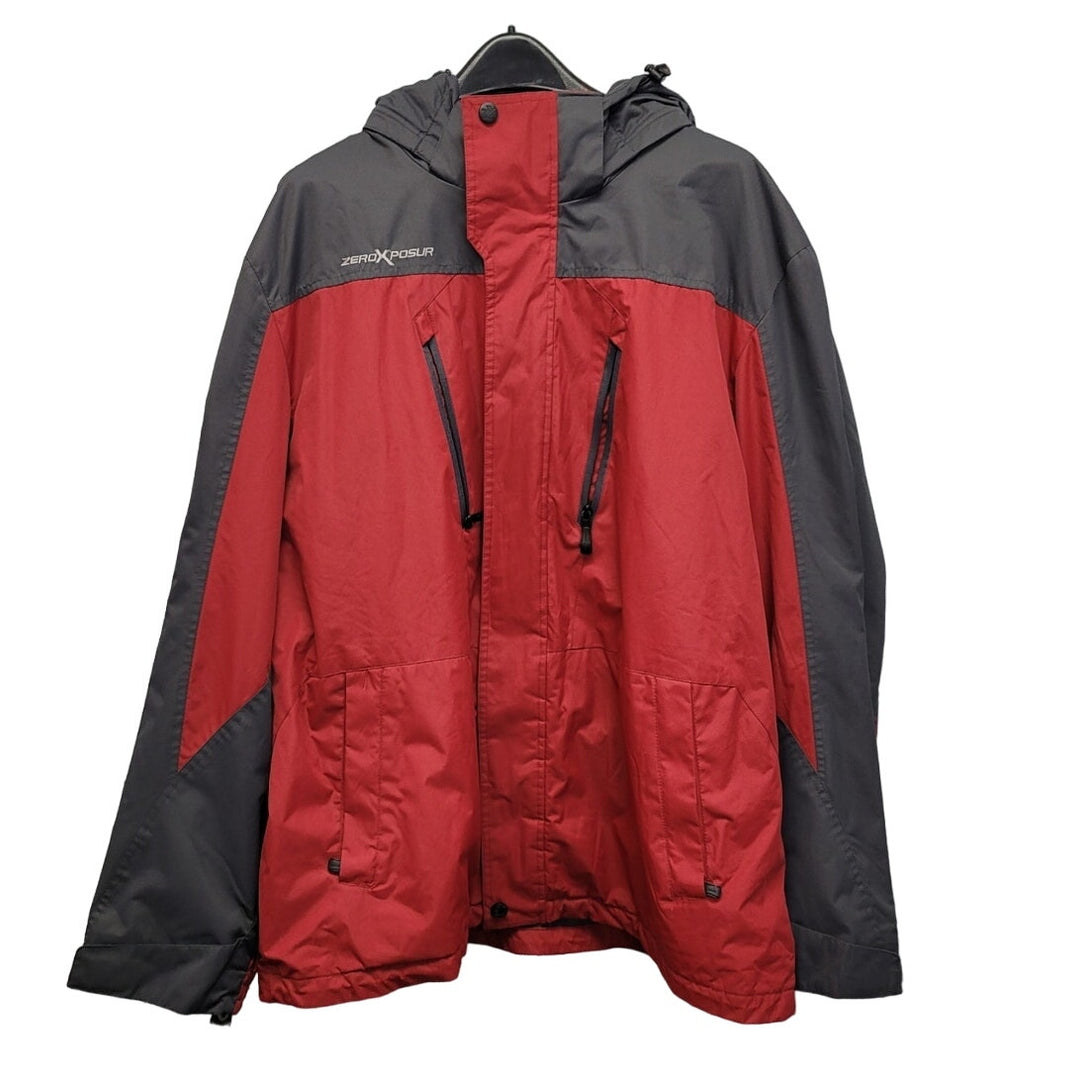 ZeroXPosur Mens XXL 100% Polyester Double Zipper Removeable Hood Lined Coat