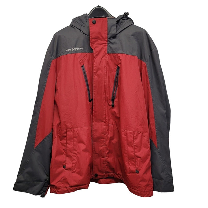 ZeroXPosur Mens XXL 100% Polyester Double Zipper Removeable Hood Lined Coat