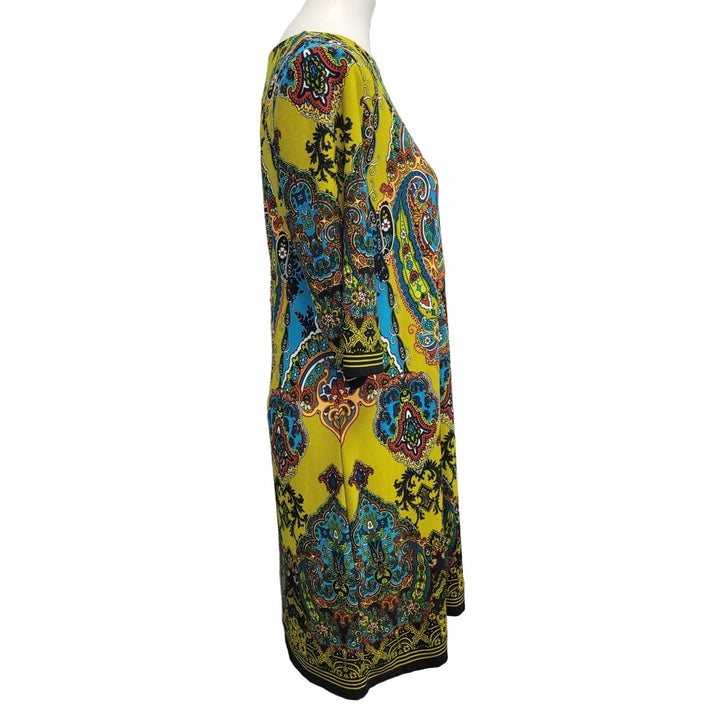 Dress Barn Womens Size 10 PolySpandex 3/4 Sleeve Patterned Knee Length Dress
