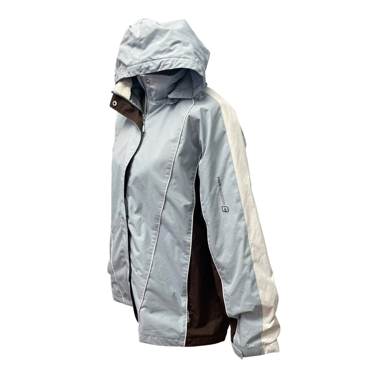 Radiance Free County Womens Large Long Full Zip Hooded Polyester Blend Coat
