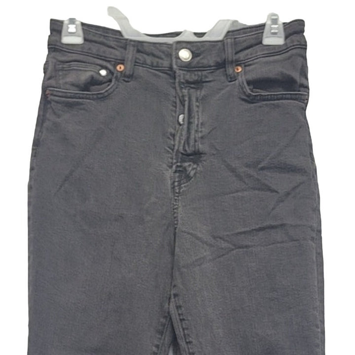 H&amp;M Womens Size 6 Stretch Cotton Ultra High Waist Button Fly Denim Mom Jeans