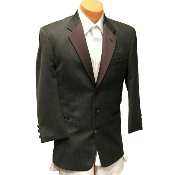 Chaps Ralph Lauren 42L GRAY Pointy Lapel Mens Tuxedo Jacket Wedding Prom Costume