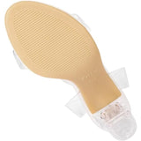 ZriEy Womens Size 8.5 Clear Ankle Strap 3" Chunky Block Heels Wedding Shoes