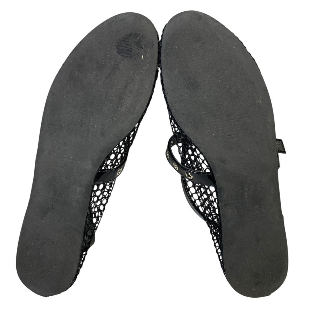 Coutgo Womens Size 9.5 Black Mary Jane Ballet Flats Closed Round Toe Mesh Shoes