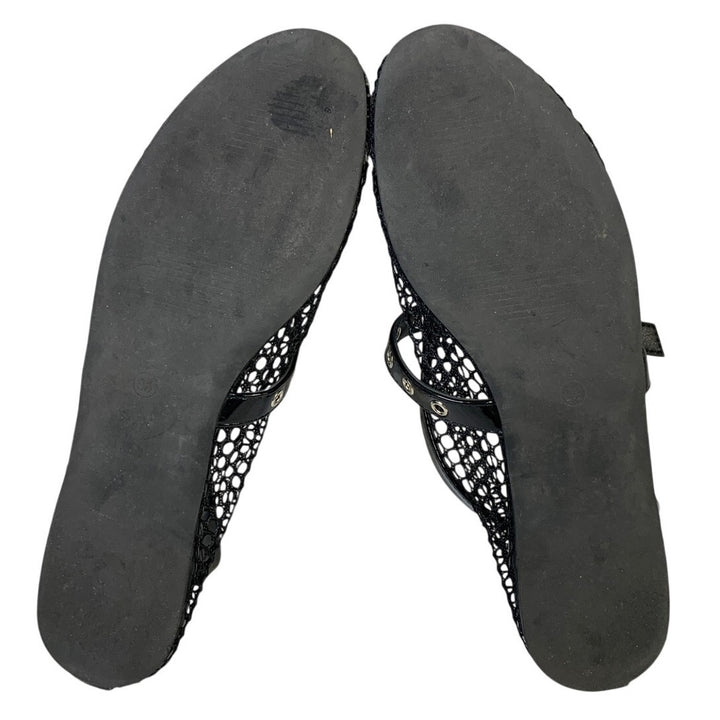 Coutgo Womens Size 9.5 Black Mary Jane Ballet Flats Closed Round Toe Mesh Shoes