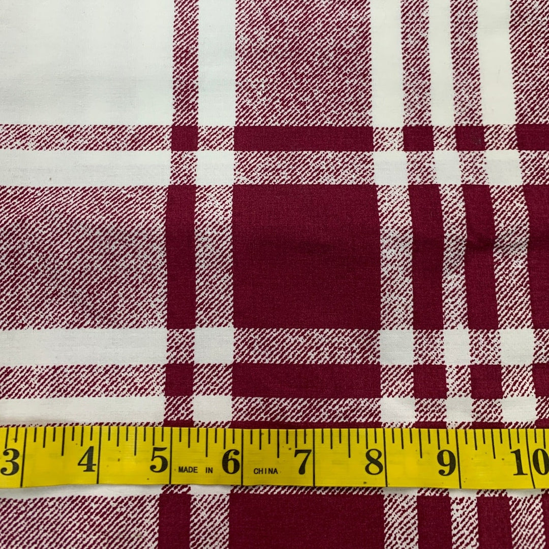 JCPenney Classic Traditions Red White Plaid PolyCotton Fabric Pouf Valance