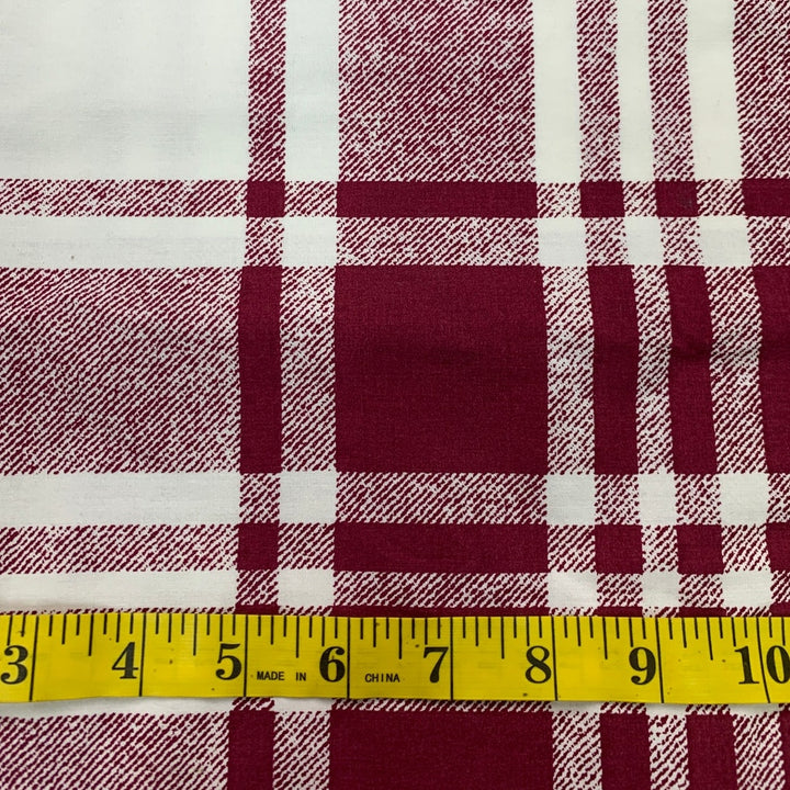 JCPenney Classic Traditions Red White Plaid PolyCotton Fabric Pouf Valance