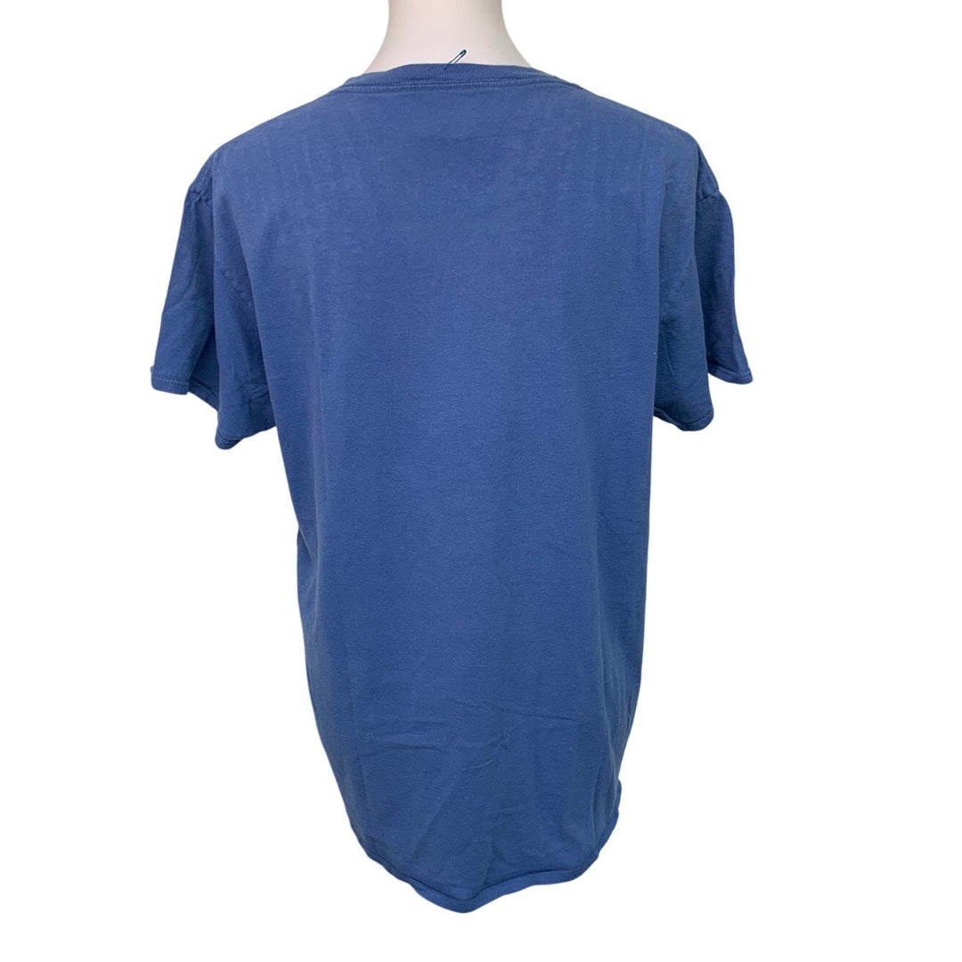 Upcycled Hand Printed Womens Large Race Day Short Sleeve Crew Neck Tee Shirt Top