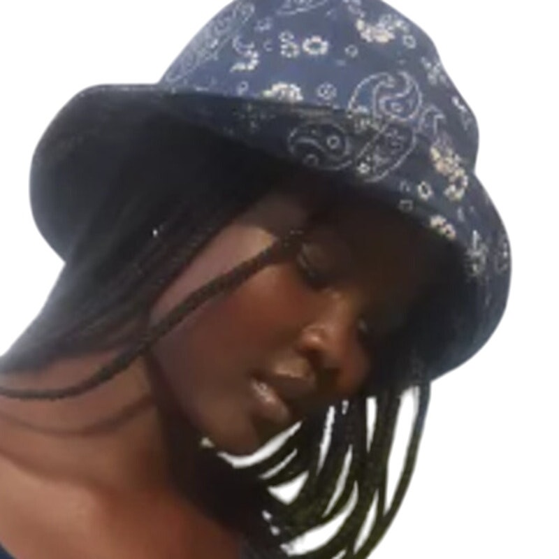 New Aerie Blue Bandana Paisley One Size 100% Cotton Canvas Bucket Hat