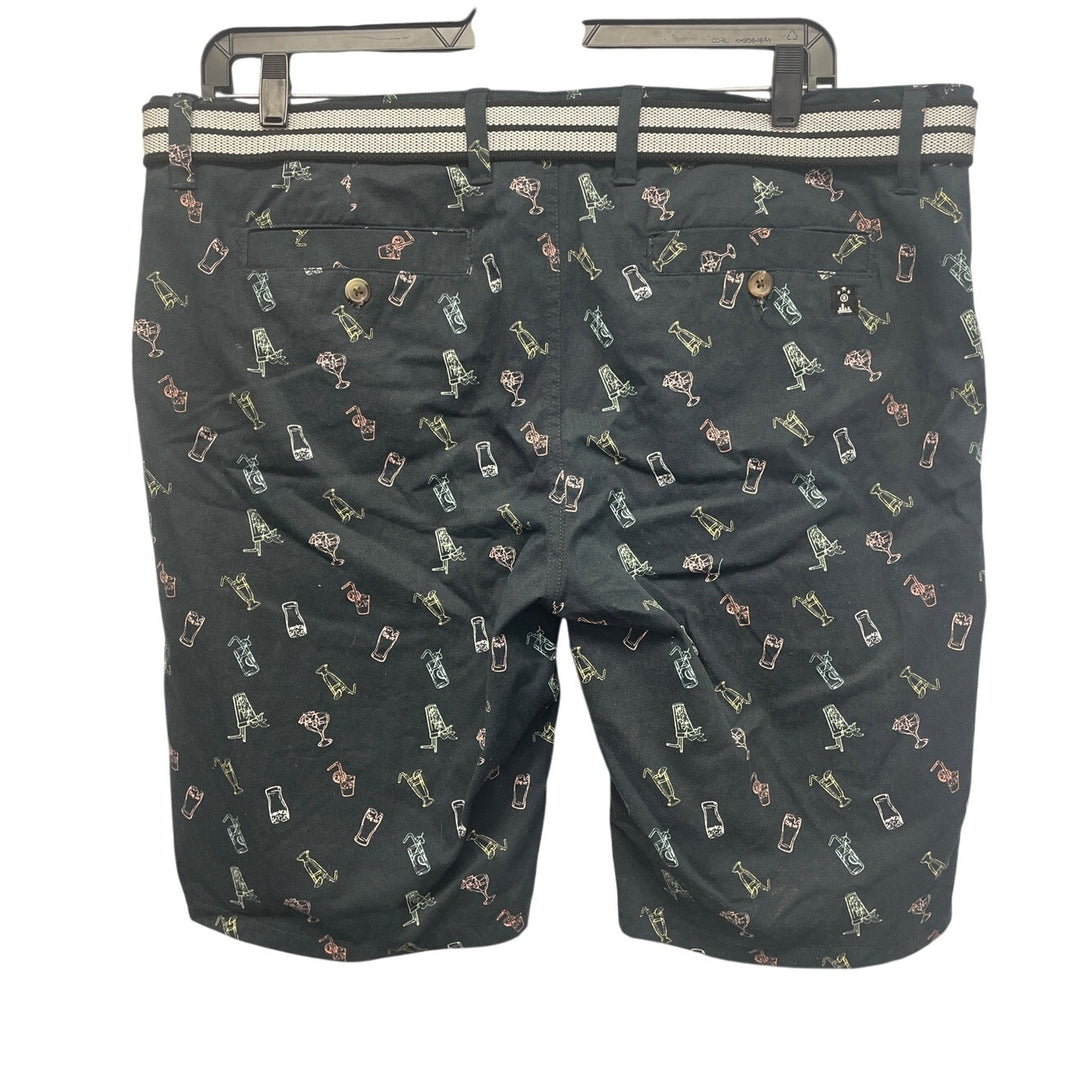 New Raw Yarn Industries Mens Size 40 100% Cotton Cocktail Drink Belted Shorts