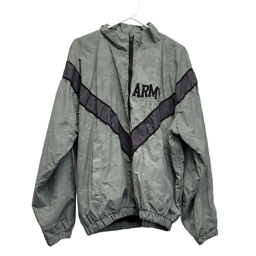Army Mens Medium 100% Nylon Long Sleeve Full Zip Lined Jacket w Armpit Zippers