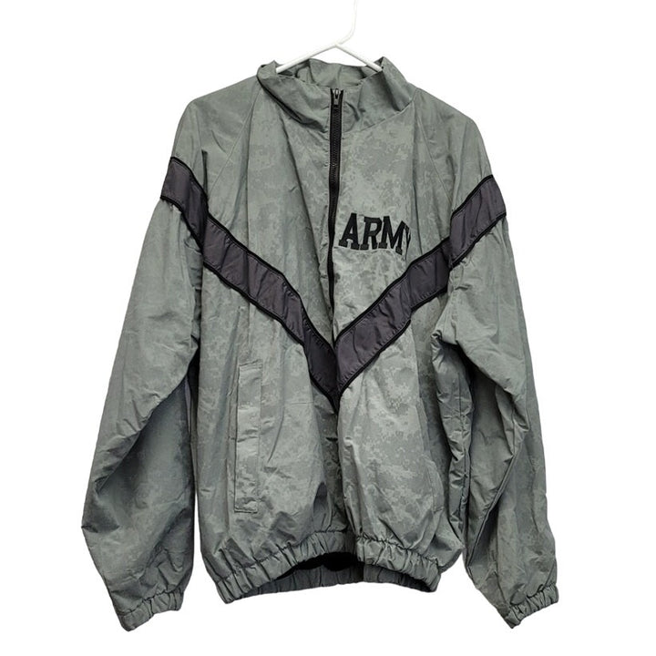 Army Mens Medium 100% Nylon Long Sleeve Full Zip Lined Jacket w Armpit Zippers