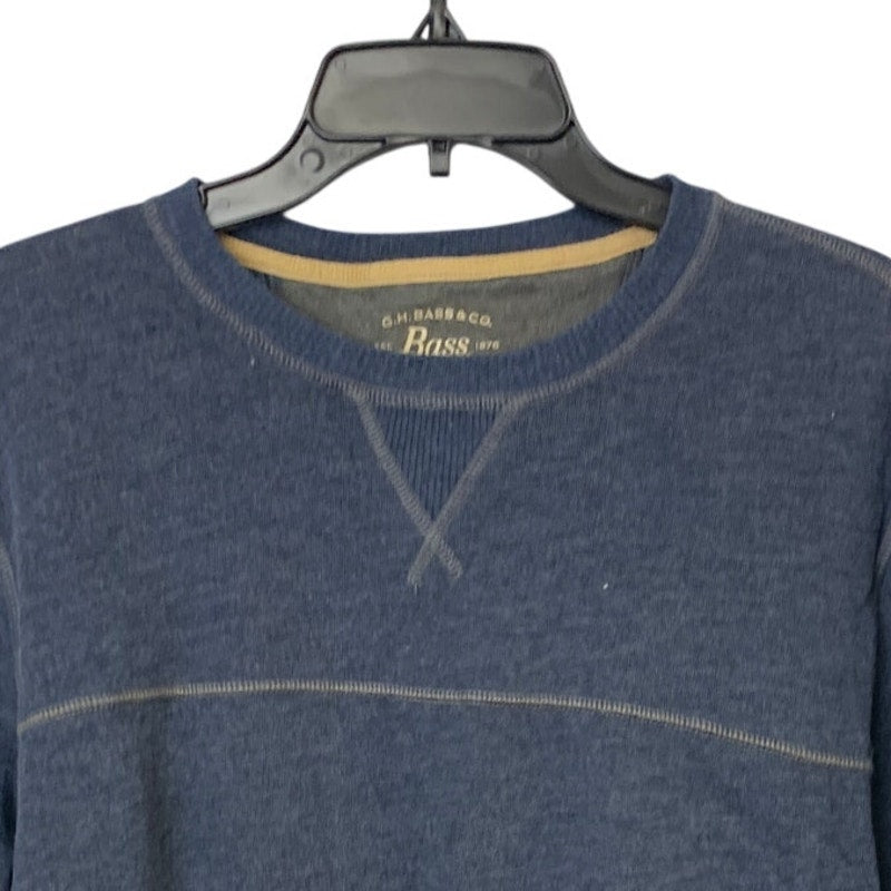 GH Bass &amp; Co Mens Large Blue Polycotton Long Sleeve Crew Neck Sweatshirt EUC