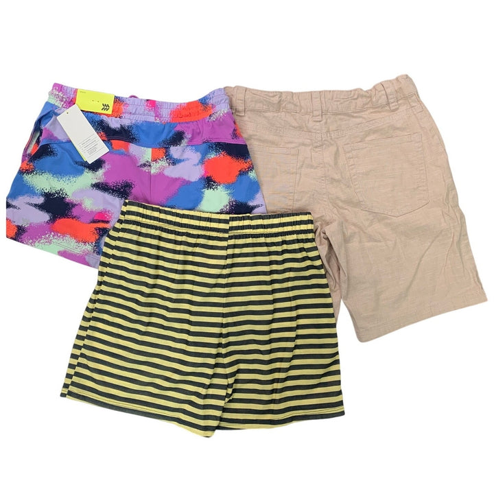 Lot of 3 New Cat &amp; Jack All in Motion Boys Large (10/12) Striped Khaki Shorts