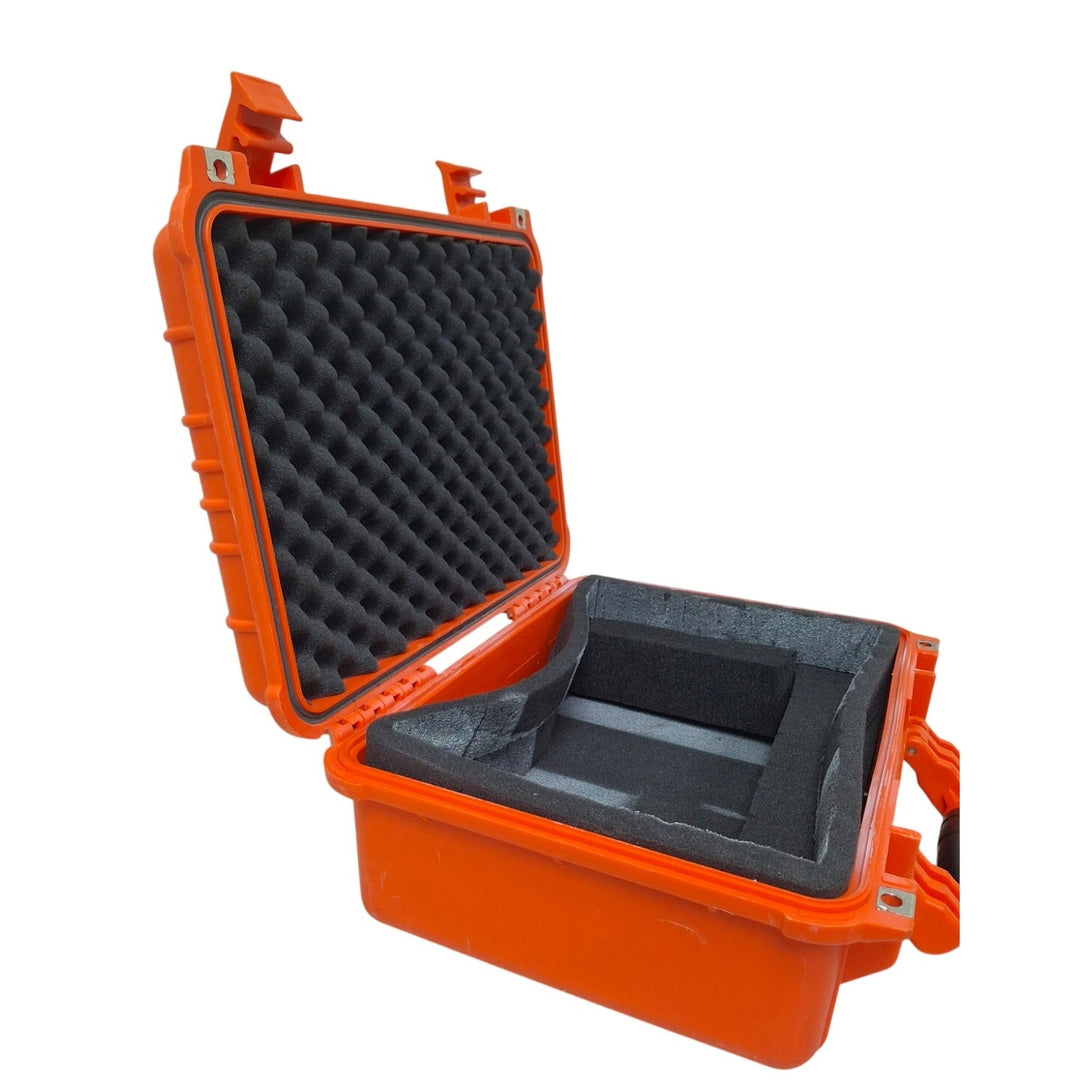 Heavy Duty Orange Plastic Equipment Carrying Case 16 x 13 x 7 w Handle