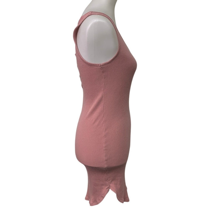 Ambiance Womens Large Cotton Blend Sleeveless Strappy Ribbed Bodycon Dress