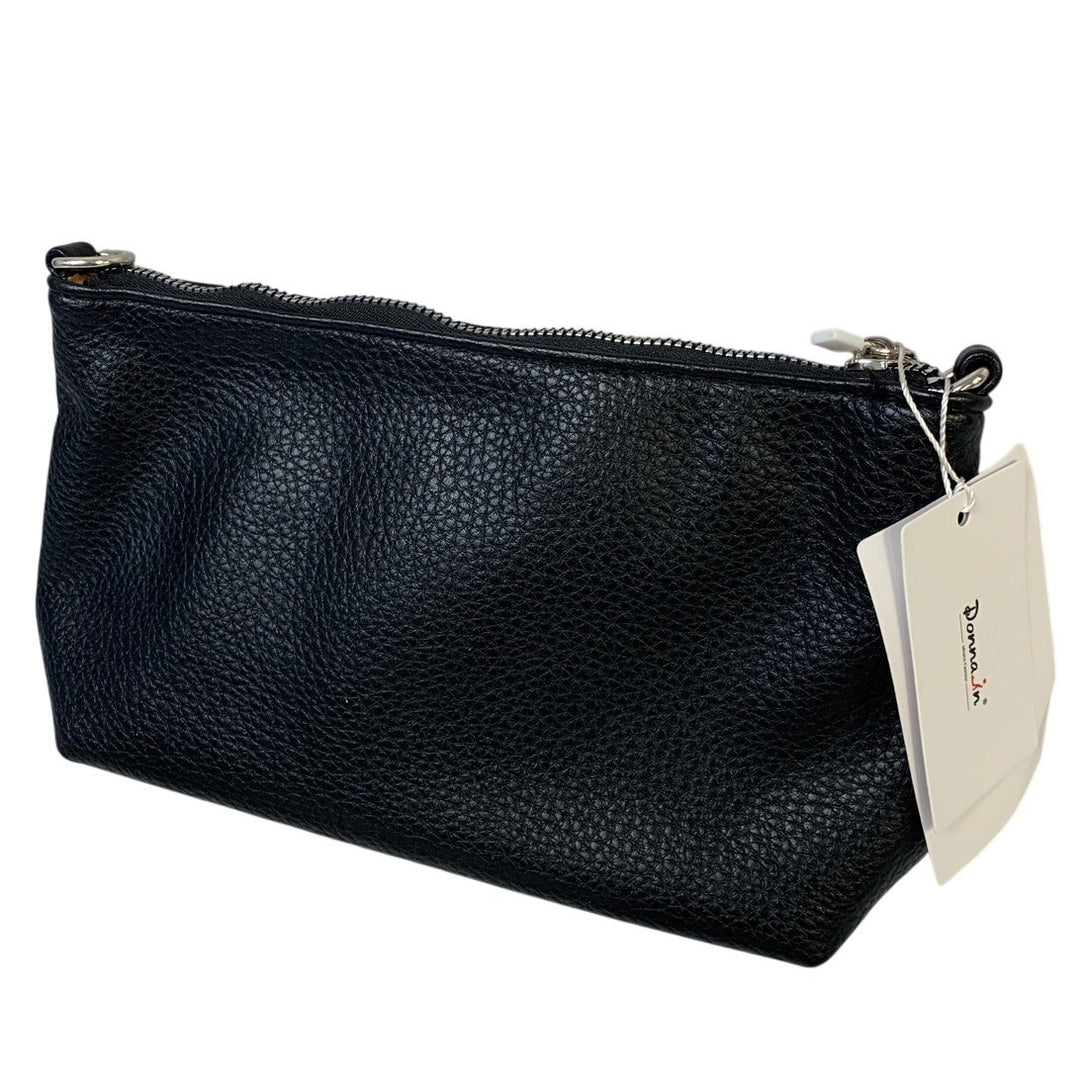 Saxuan Womens Classic Black Premium Faux Suede Leather Zipper Pouch Purse