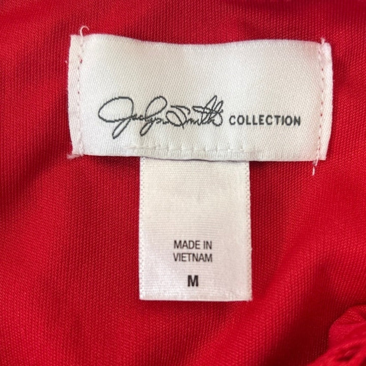 Jaclyn Smith Womens Medium Sleeveless Layered Look Lacy Overlay Red Top Blouse