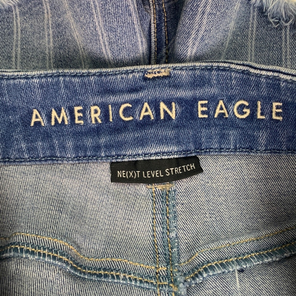New American Eagle Size 0 Curvy Hi-Rise Shortie Stretch Jorts Denim Jean Short
