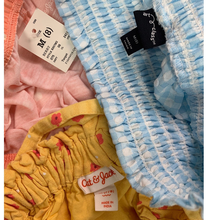 Lot of 3 New Cat &amp; Jack Art Class Girls Medium Floral Skirt Shorts Gingham Pants
