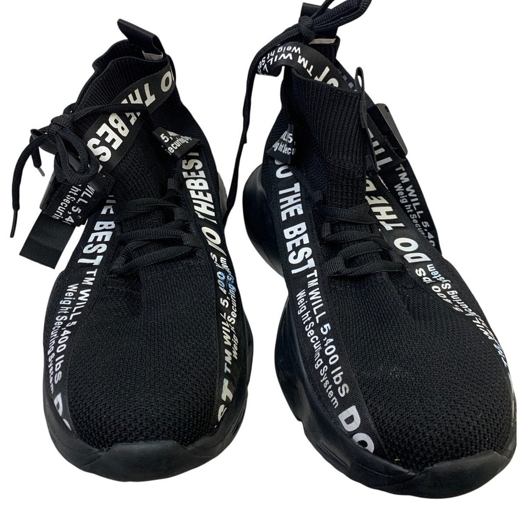 Furuian Mens Size 9.5 Black Sneakers Steel Toe Lace Up Construction Work Shoes