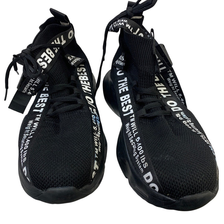 Furuian Mens Size 9.5 Black Sneakers Steel Toe Lace Up Construction Work Shoes