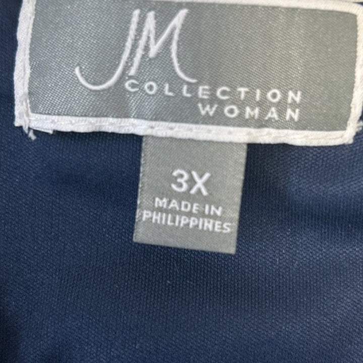 JM Collection Womens Plus Size 3X Sleeveless Beaded Chevron Stripe Sheath Dress