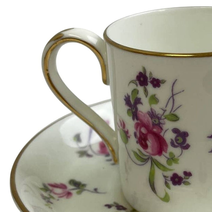 Vintage Crown Staffordshire England Cup &amp; Saucer Rose Fine Bone China Teacup Set