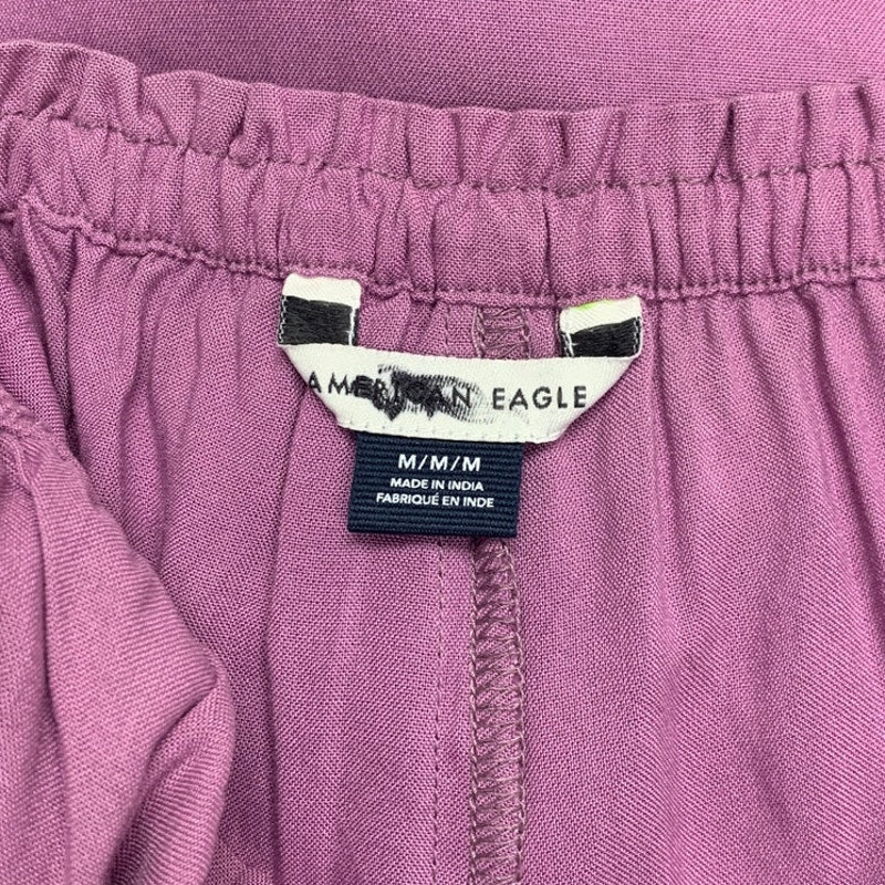 New American Eagle Womens Medium Wide Leg Side Tie Bows Pull On Flowy Pants