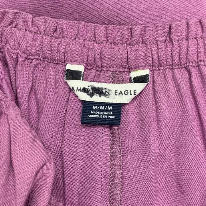 New American Eagle Womens Medium Wide Leg Side Tie Bows Pull On Flowy Pants
