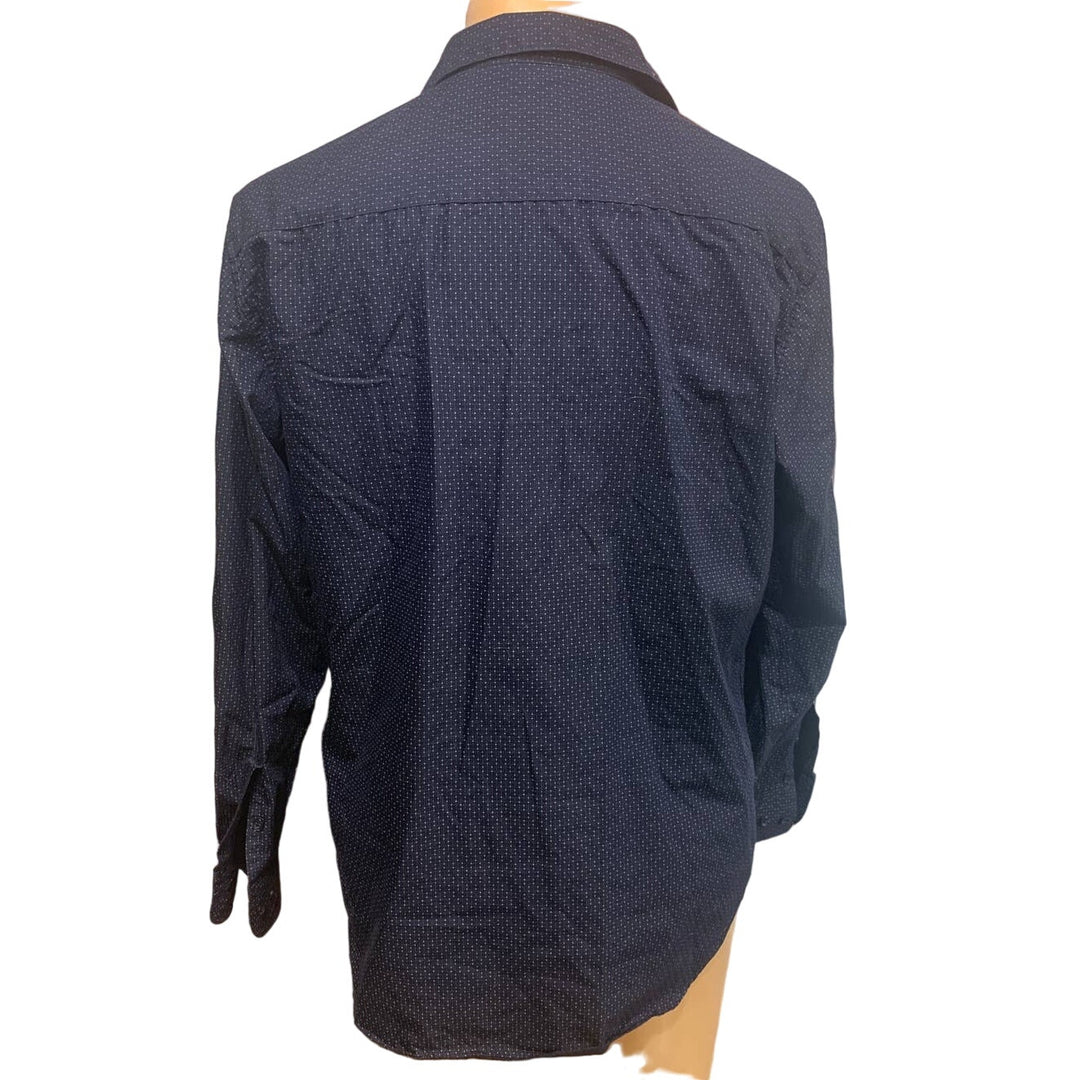 Alfani Large Men Fitted Performance 16-16.5 Easy Care Long Sleeve Buttoned Shirt