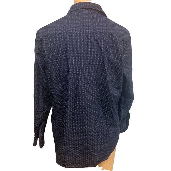 Alfani Large Men Fitted Performance 16-16.5 Easy Care Long Sleeve Buttoned Shirt