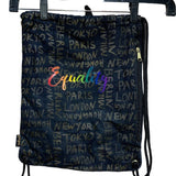 Hand Printed Equality Rainbow LGBTQ Pride World Cities String Bag Backpack
