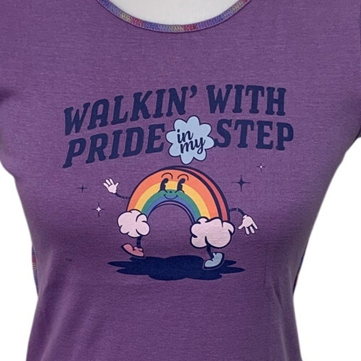 New American Eagle Womens Medium Walkin With Pride In My Step Tee Shirt Top