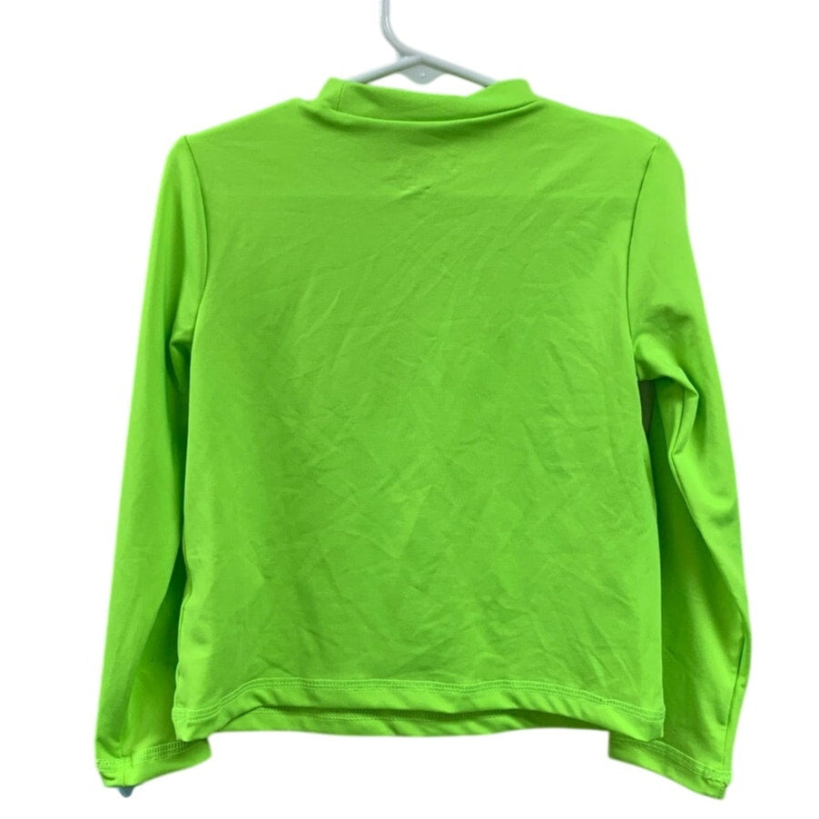 New Cat &amp; Jack Boys XS (4/5) Long Sleeve Neon Green UPF 50+ Swim Swimming Shirt