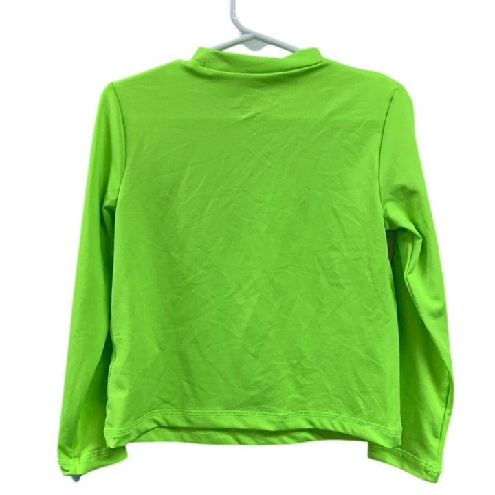 New Cat &amp; Jack Boys XS (4/5) Long Sleeve Neon Green UPF 50+ Swim Swimming Shirt